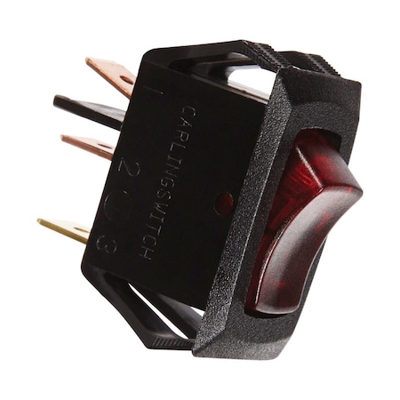 Jandorf Jandorf 10 amps Single Pole Rocker Appliance Switch Black/Red 1 pk 61038
